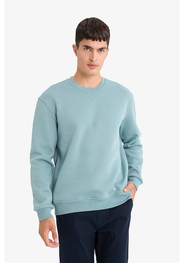 Defacto Regular Fit Bisiklet Yaka Basic Düz Kalın Sweatshirt T3777az25augn1124 Yeşil Defacto Regular Fit Bisiklet Yaka Basic Düz Kalın Sweatshirt T3777az25augn1124 Yeşil