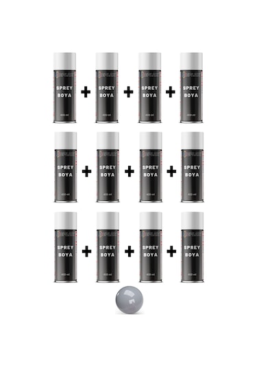 12 Adet Ral 7040 Beton Gri Sprey Boya 400 Ml.