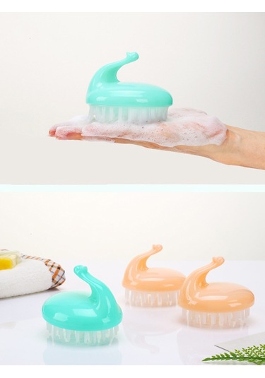 Çocuk Şampuanı Fırçası Şampuan Tarak Bebek Şampuanı Tarak Plastik Silikon Kafa Saç Vücut Temizleme Fırçası Bebek Bakımı Çocuk Saç Fırçası