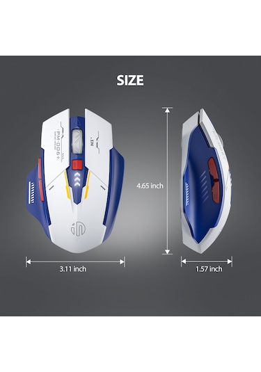 Inphıc F9 Mecha Sürümü Şarj Edilebilir 2.4g Kablosuz Oyun Çalışma Fare Bilgisayar Dizüstü Fare