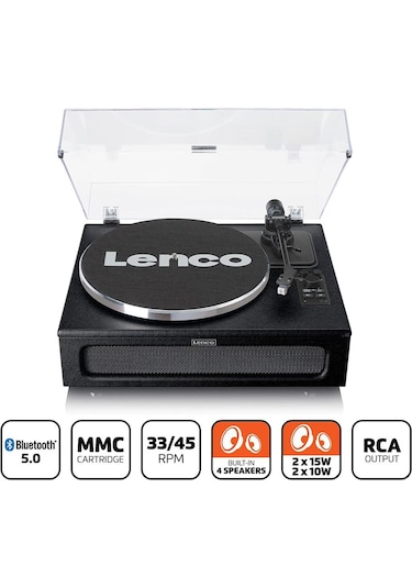 Lenco LS-430BK 4 Dahili Hoparlörlü Bluetooth Plak Çalar - Siyah