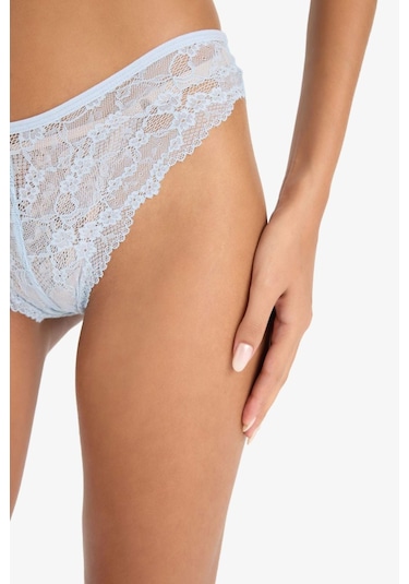 DeFacto Dantel Brazilian Külot-Fall in Love T3197AZ25SPBE343 Mavi