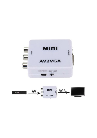 Av Rca - Vga Ses Video Dönüştürücü, 1080p / 720p Çözünürlüğü Destekler, 3,5 Mm Ses Girişi İle D
