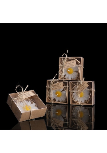 Papatya Mum - Kına, Nişan, Nikah, Söz, Doğum Günü Ve Sünnet Için Özel Tasarım Hediyelik 15 Adet