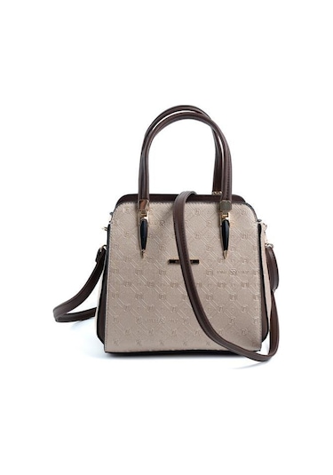 Silver Polo Sp1136 Kadın El Çantası Logolu Nut-kahve