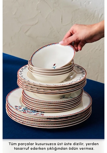 Karaca  Forever Bone Nakkaş 24 Parça 6 Kişilik Yemek Takımı