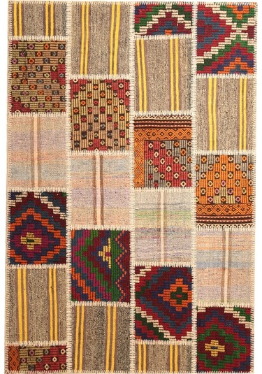 Patchwork El Dokuma Anadolu Halısı (431081468) Çok Renkli