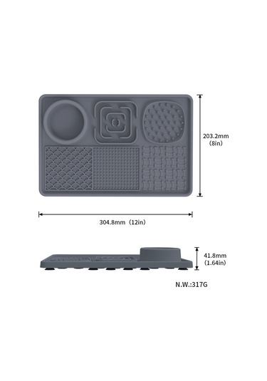 Sones Pet Silikon Yalama Yemek Mat Dikdörtgen 6 1 Köpek Yavaş Besleme Pedleri Kazıyıcı İle