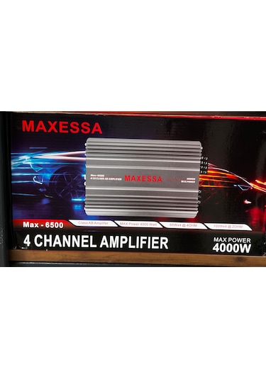 Max-6500 4 Kanal Oto Amfi 4000w, Class Ab, 65wx4 4ω, 100wx4 2ω