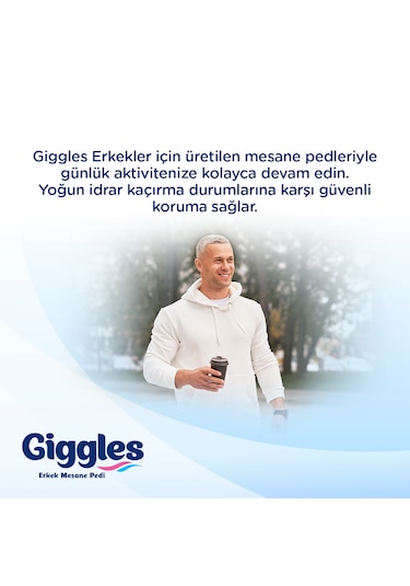 Giggles Yetişkin Erkek Mesane Pedi - L Beden - 2 Paket 40 Adet L