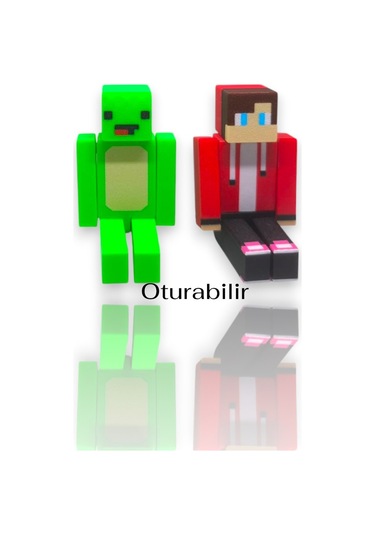 Loy3d Minecraft - Mikey Ve Jj 12 Cm Oynar Kol Ve Bacak, Boya Yok 2