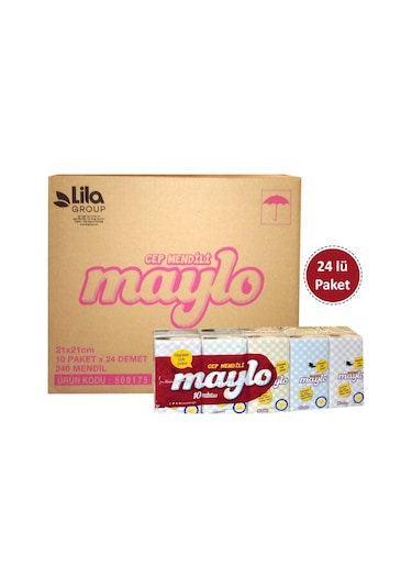 Cep Mendili 10'lu X 24 Paket 240'lı Açık Gri