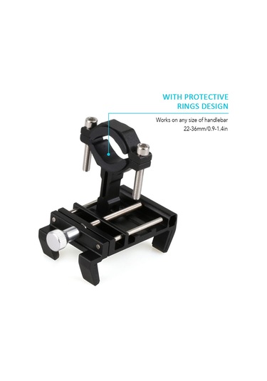 Jeemson Bisiklet Telefon Tutucu - Sabit 5 Kollu, Kokulu, Siyah 22-36mm