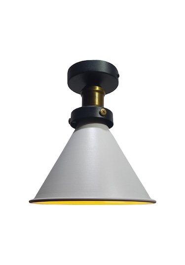 MYLİGHTS  RETRO RUSTİK  BEYAZ  İÇİ ALTIN PLOFONYER AVİZE ARMATÜR 18 CM EN Beyaz
