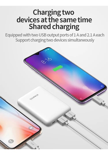 Geeksen Romoss Pure05 Beyaz 5000mah Powerbank - Akıllı Telefon Ve Tabletler İçin Hızlı Şarj Cihazı