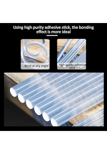 Besthome1 30w Profesyonel Elektrikli 120v Isı Kantarlı Yapıştırıcı - Siyah, 50 Adet 7x200mm Macun Çubuğu, Ergonomik Tasarım, Sa