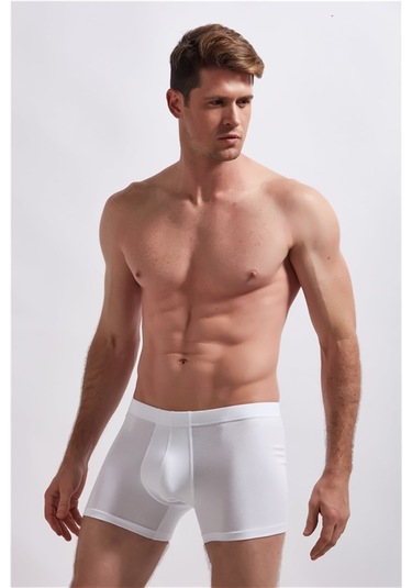 Josejuan 3'Lü Erkek Boxer Koton Likralı Yan Dikişsiz 1001 Beyaz