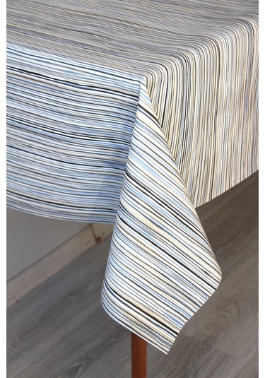 Elyaf Silinebilir Pvc Muşamba Masa Örtüsü 1259-1renkliçizgi Mavi