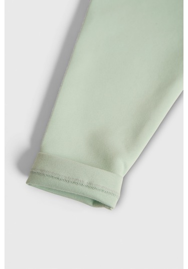 Pamuk Yumuşak Esnek Kumaş Bebek Çocuk Tayt Su Yeşili