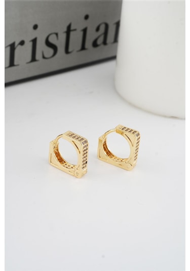 Kadın Vip Seri Zirkon Taşlı 1.6 Cm Kare Model Küpe