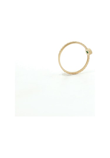 14 Ayar Altın Bezel Oval Eklem Yüzük