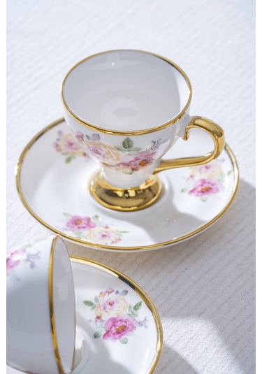 Yolanda 6 Kişilik Porselen Kahve Fincan Takımı - 90 Ml Renkli
