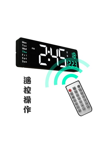 Xindoker 16 İnç Büyük Ekranlı Led Duvar Saati, Koyu Mavi, Uzaktan Kumanda Ve Düğme Pil Dahil, Modern Salon Dekoru, Kolay Kullanım Camgöbeği