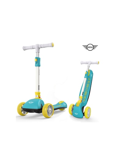 Lisanslı 3 Tekerlekli Katlanabilir Ayarlanabilir Işıklı 50 Kg Taşıma Kapasiteli Scooter Yeşil