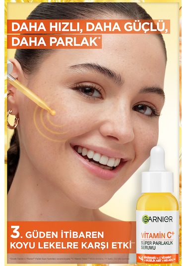 Garnier Vitamin C+ Süper Parlaklık Serumu (Niasinamid, Salisilik, Melasyl) 30 ML