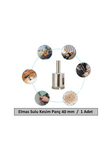 Venoa Cam Mermer Granit Fayans Delici Panç Seti Sulu Kesim 40 Mm