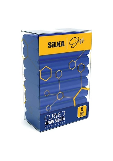 Silka Silgy Curved Sınav Silgi Seti Mavi 8'li