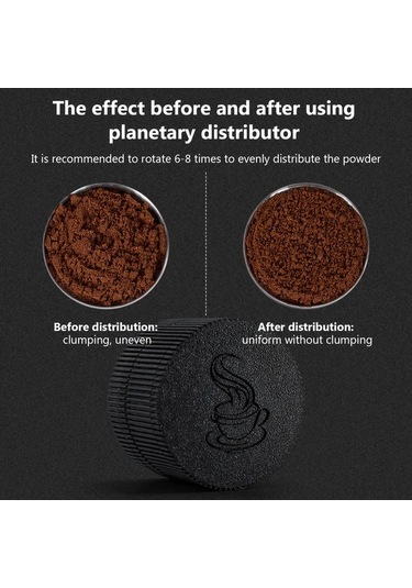 Topshop1 Siyah 58 Mm 3d Baskılı Dikey Çizgili Planetary Manyetik Kahve Dağıtıcı Seti 10 Yedek İğneli Espresso Wdt Aracı 51mm 53mm 54mm Uyumlu Siyah