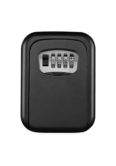 Skycity Alüminyum Anahtar Saklama Kutusu, 4 Basamaklı Kombinasyon Kilidi İle Ev Ve İş Yeri Güvenliği, Siyah Renk, Ks017 Modeli Diğer