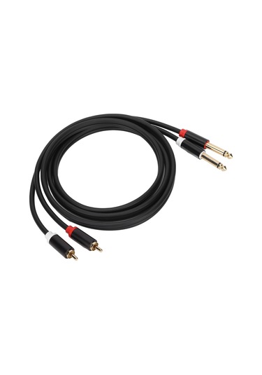 Tenfowee 1.5m Pvc Bakır Çekirdekli Dual Rca Erkekden Dual Ts 6.35mm Mono Ses Kablosu - Alüminyum Kasa, Çift Katmanlı Gövdeleme, Gold Kaplama - Cd/dvd, Mikser, Güç Amfi Bağlantısı