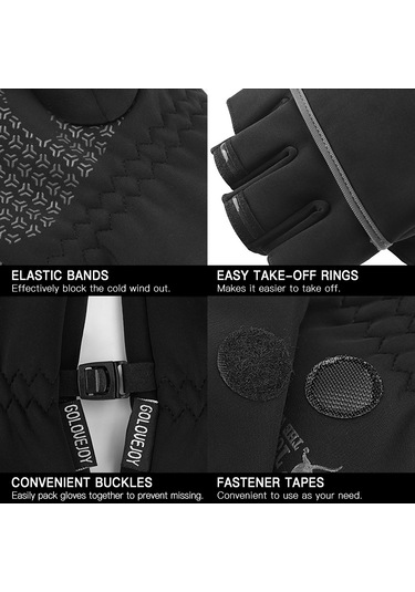 Wezone Kış Sporları İçin Sıcak Tutan Balıkçı Eldiveni - Gri, L Boy Gri