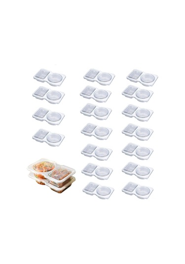 Geeroyoo Çift Bölmeli Sızdırmaz Baharat Saklama Kapları, 20'li Set, Pratik Ve Kullanışlı Tasarım