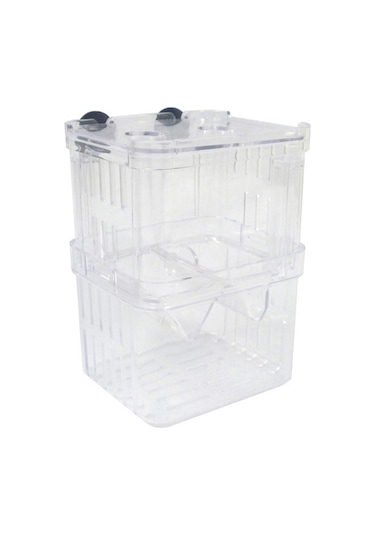 Konesam Akvaryum Yavru Balık Korumalı Yetiştirme Kutusu, Çift Katlı W Şekilli Bölücü, Sağlam Sünger Emici İle Kolay Kurulum, Transparan Ps Malzeme