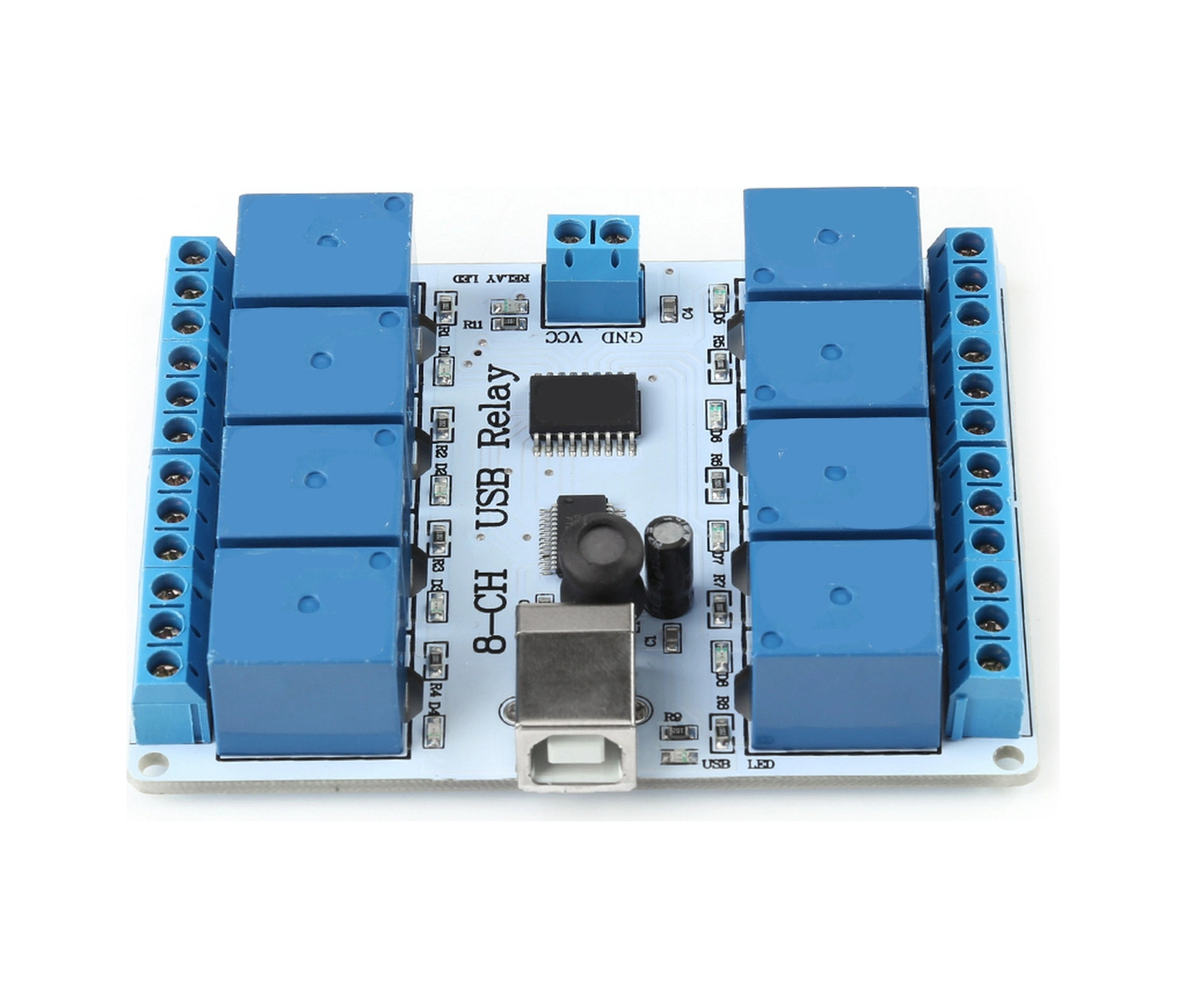 Tenfowee 12v 8 Kanal Usb Röle Kontrolcü Modülü - Bilgisayar Kontrollü, Yüksek Akım Yolları, Fr4 Pcb