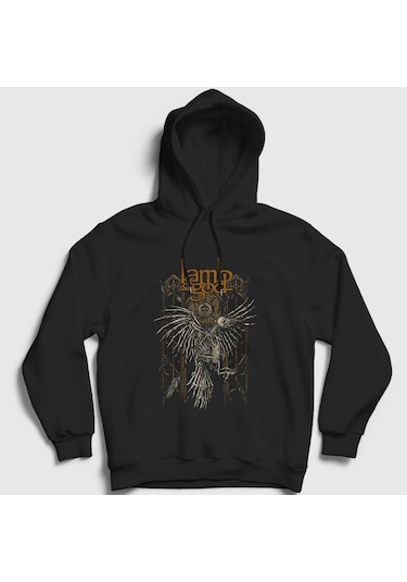 Presmono Unisex Bird Lamb Of God Kapüşonlu Sweatshirt Siyah