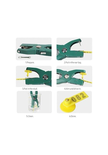 Xindoker Yeşil Metal Kulak Küpesi Penseti - Sığır, Koyun Ve Domuzlar İçin Dayanıklı Çiftlik Ekipmanı Yeşil