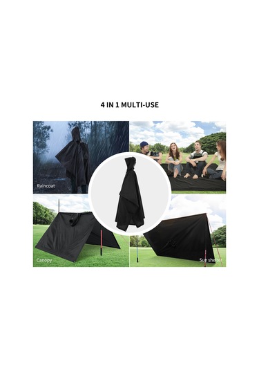 Vkemall Dış Mekan 4-in-1 Yağmurluk: Çadır Tarp, Piknik Battaniyesi, Güneş Barınırı - Su Geçirmez, Kırılmaya Dayanıklı 210t Poliester Açık Mavi Açık Mavi