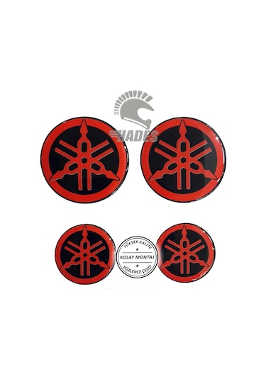 Hades Motosiklet Aksesuarları Yamaha Logo Sticker Kırmızı