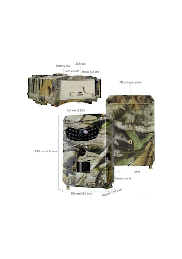 Lemestar Pr100b 12mp 1080p Dış Mekan Kamera - Ip56 Su Geçirmez, 26 Adet Kızılötesi Işık, 1 Saniye Hızlı Tetikleme, Av-gözlem-güvenlik, Asker Yeşili Pil Dahil Değil Çok Renkli