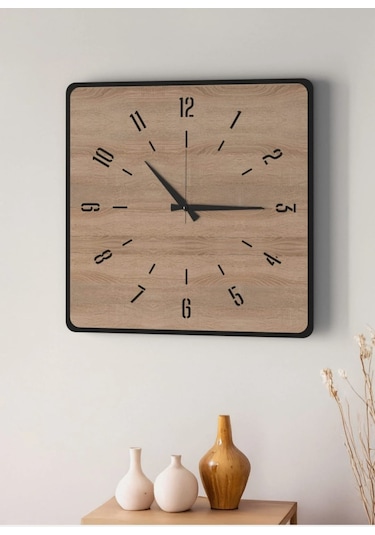 Modern Ahşap Duvar Saati Sağlam Çok Şık Ve Birarada..no:51 Çok Rekli