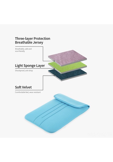 Aubyhe 15.6" Ultrabook Dizüstü Bilgisayar Ve Tablet İçin Antistatik Köpük Malzeme İş Birliği El Çantası Mavi MAVİ