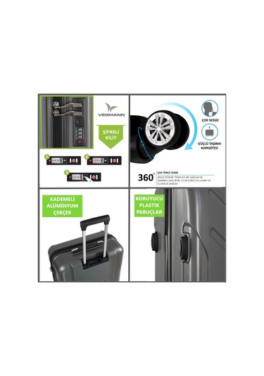 Vegmann Vela Antrasit Orta Boy Valiz Antrasit