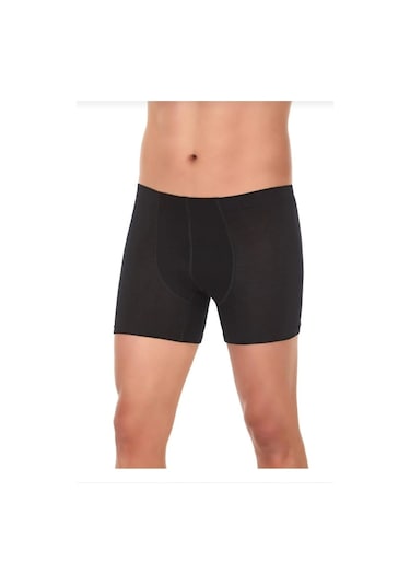 Yıldız 6'Lı Bambu Erkek Boxer 2 Çift Bambu Çorap Siyah