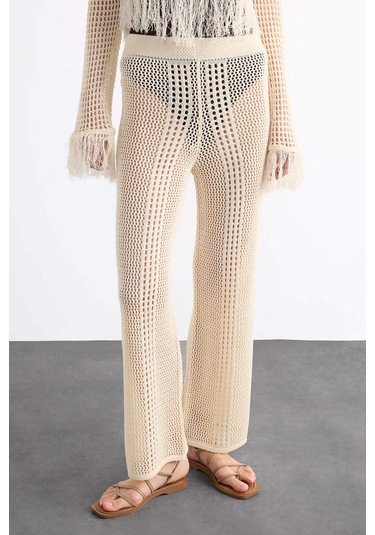 DeFacto Straight Fit Esnek Belli Kroşe Plaj Pantolonu F7461AX25HSER105