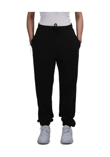 Kadın Modal Kumaş Lastikli Paça Siyah Jogger Pantolon Siyah