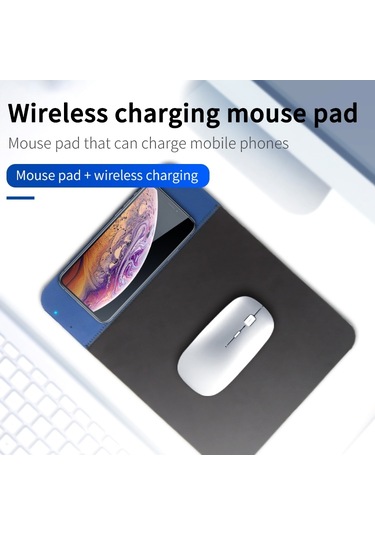 Ojd-36 Qı Standart 10w Aydınlatma Kablosuz Şarj Cihazı Kauçuk Mouse Pad, Boyut: 26.2 X 19.8 X 0.65cm Siyah